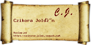 Czikora Jolán névjegykártya